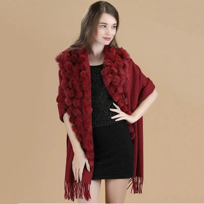 Winter Thick  Genuine Rabbit Fur Scarf for Women