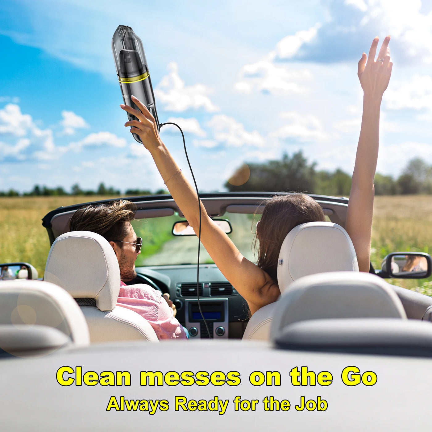 Portable Car Vacuum Cleaner with 8KPa Powerful Suction 16.4FT Cord 12V DC Power for Car RV Boat Trunk Interior Car Accessories
