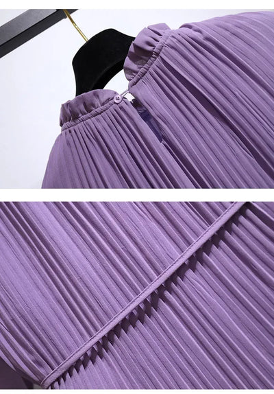 Purple Dresses for Women 2024 Woman Dress Midi Silk Satin Chiffon Clothes New Features of Sale Outfits Fashion Retro Hot X Xxl G