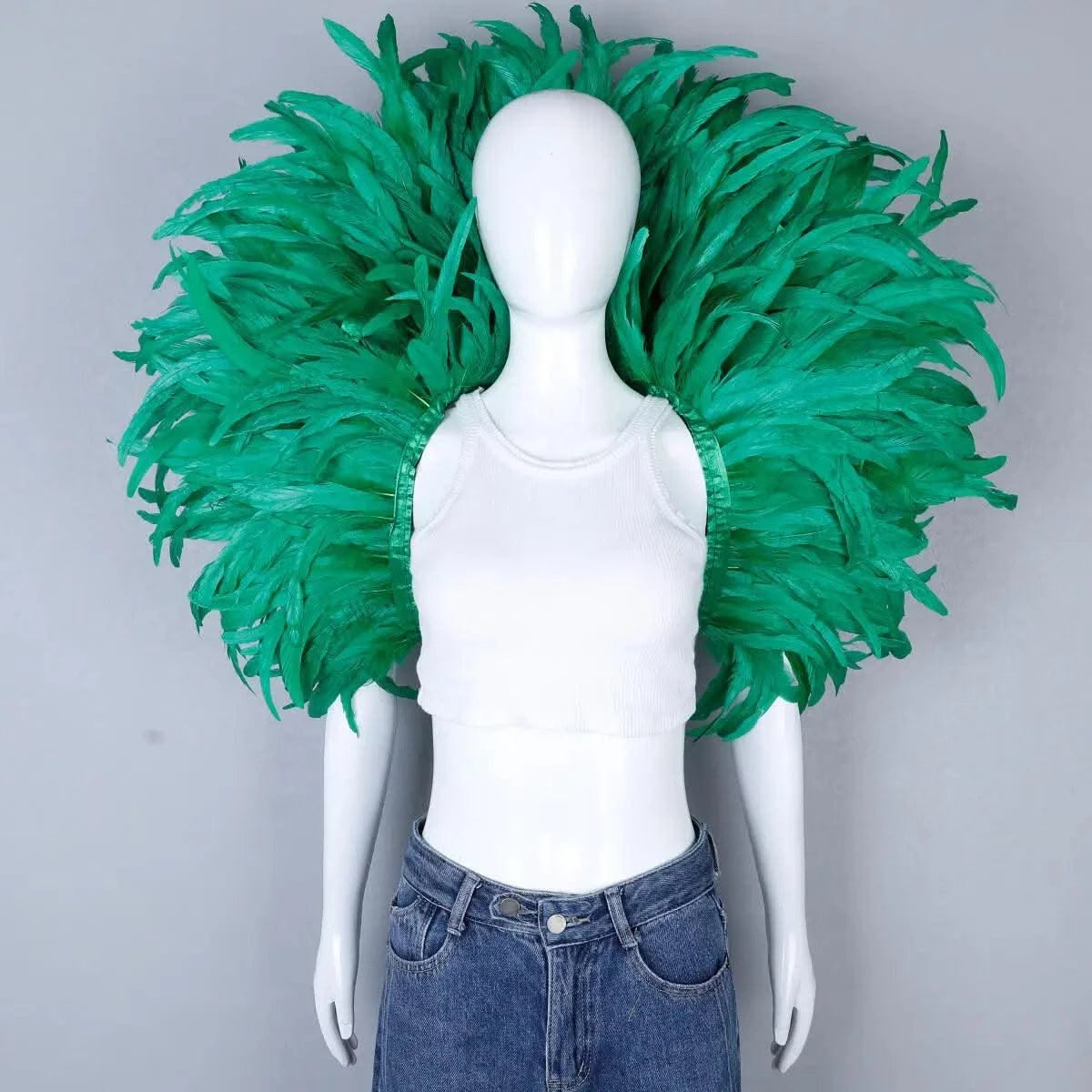 Designer Feather Scarf  (Punk, Halloween, Carnival, Masked Ball Party )Accessory