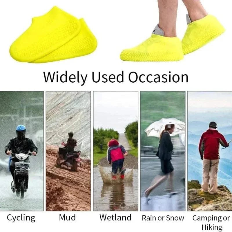 Waterproof Rain Shoes Covers Silicone Non-slip Wear-resistant Outdoor Adult Children Boots Portable Elastic Reusable