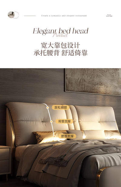 Luxury Double Bed Modern Sofa Design Simple Princess Sleeping Massage Bed Leather Headboards Muebles Lounge Suite Furniture