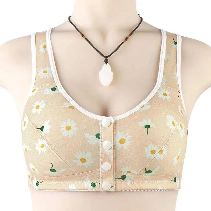 Bra For Women Wire Free Bra Cotton Underwear Front Closure Brassiere Women's Lingerie Large Bust 50 52 BCD Cup