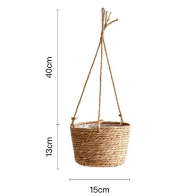 Garden Hanging Planter Hanging Woven Planter Basket Decorative Large Capacity Flower Pot Holder Plant Hangers Home Decoration