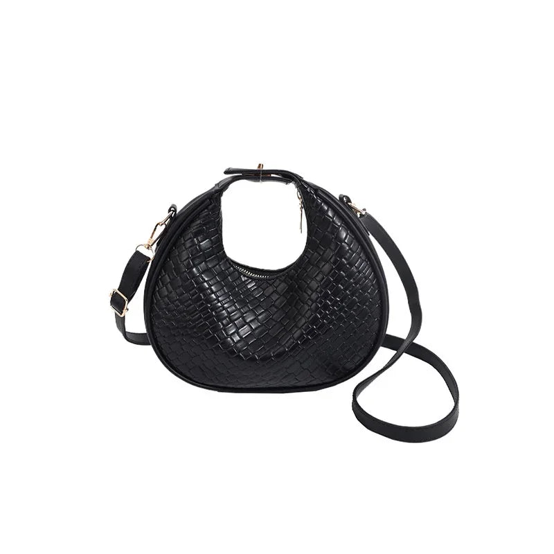 PU Leather Shoulder Bag Fashion Solid Color Lattice Crossbody Bag Small Bag Ladies Trend Luxury Designer Handbags