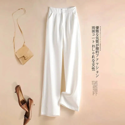 Suit Wide Leg Pants for Women in Summer with A High Waistline  2023 New Loose and Slim Straight Tube Casual Chiffon Pants