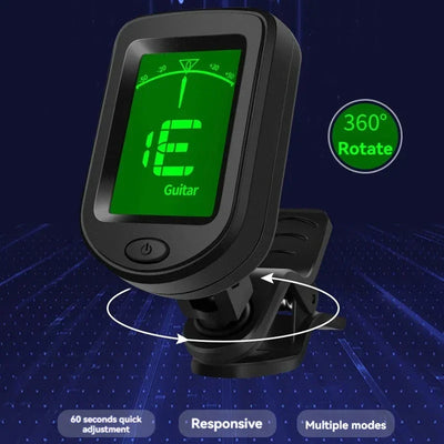 NEW Rechargeable Guitar Tuner For All Instruments Clip on Electronic Tuner for Guitar Bass Ukulele Violin Mandolin Banjo