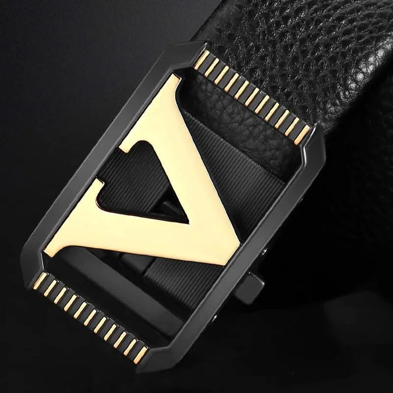 Men's Designer High quality Genuine Leather Belts Letter 'V' | Classic Exquisite Waist Strap