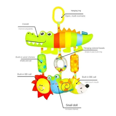 Baby Toys for 0 3 6 12 Months Rainbow Activity Plush Animal Stroller Hanging Toy for Baby Car Seat Crib Travel Sensory Baby Toys