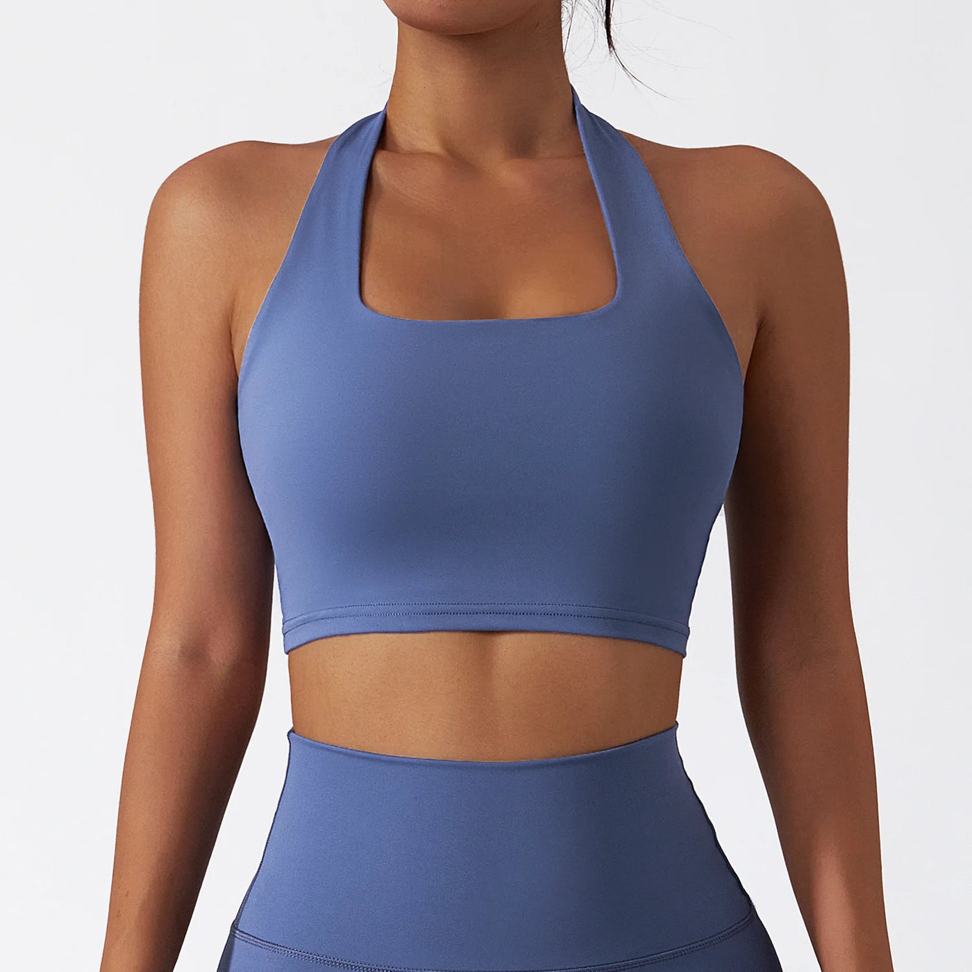 Women Breathable Sports Bra Absorb Sweat Shockproof Padded Gym Bta Running Fitness Bra Yoga Sports Bras Hanging Neck Underwear