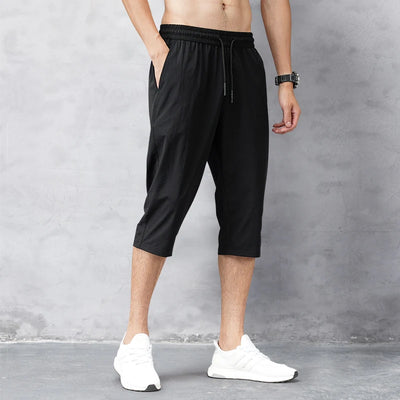 Summer Cropped Trousers for Men, Ice-Feel Breathable Stretch Trousers, Casual Versatile Shorts