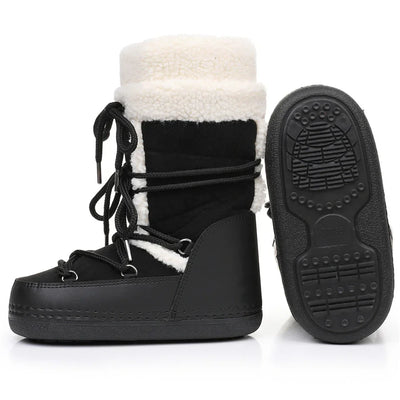 Snow Boots for Women Hairy Fuzzy Fluffy Furry Fur Boots 2025 Winter Boots for Women Waterprrof Pink Black White Fur Snow Boots