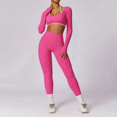 Yoga Set 2PCS Women Sportswear Push Up Workout Clothes Athletic Wear Gym Leg ging