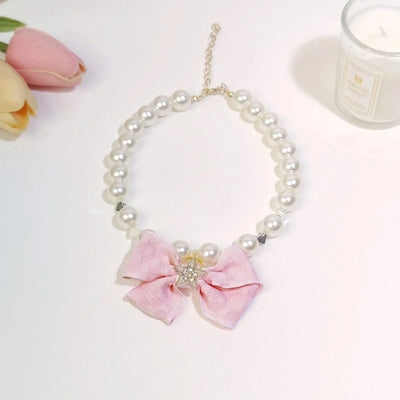 Pet pearl necklace, cat collar cat neck accessories Cat bib Pet dog small accessories neck jewelry, Valentine's Day New Year fur