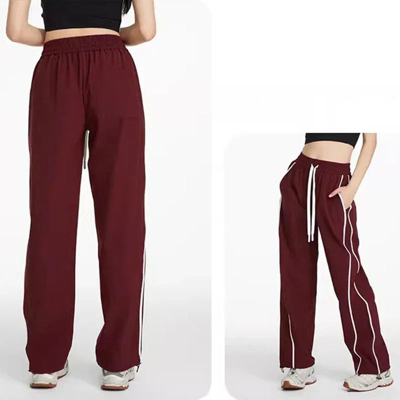 Women's sports and fitness pants, summer new style with pocket sports breathable quick drying casual loose sports pants
