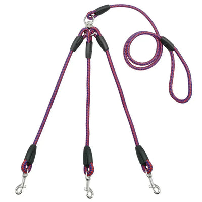 Durable 3 Way Couplers Rope Safety Cord Triple Pet Leashes Pet Supplies Braid Pet Rope Puppy Rope Leash Leash Lead Pet Leashes