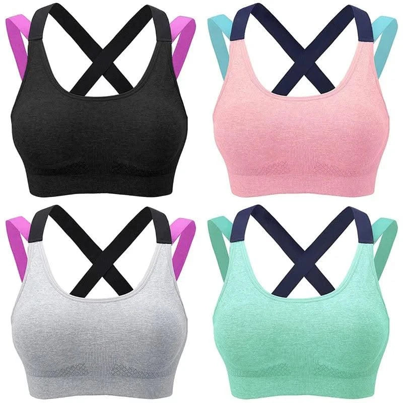 Women's Fashion Back Sports Bra Women Running Fitness Shockproof Underwear Moisture Wicking Quick Drying Sports Undershirt