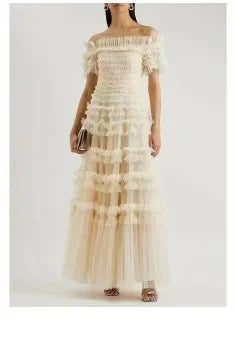 Women Maxi Chiffon Dress Summer Bohemian Rabbits Flower Porcelain Print Clothing Floor Length Flare Sleeve Long Vestidos
