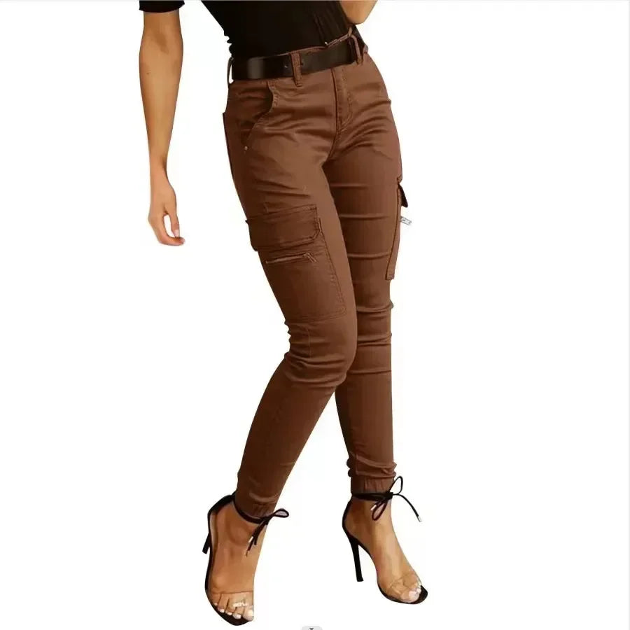 Fashion New Slim Fit Pencil Pants Women Streetwear Solid Casual Trousers Women Joggers Pockets Cargo Pants Female Pantalon 26211