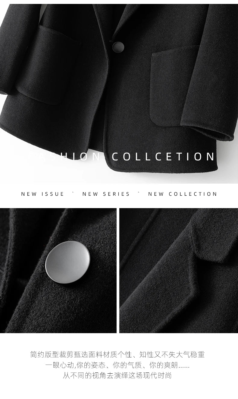 2023 New Women's Coat Pure Wool Plaids and Tweedst Fashion Camel Women's Coat Elegant Trench Coat