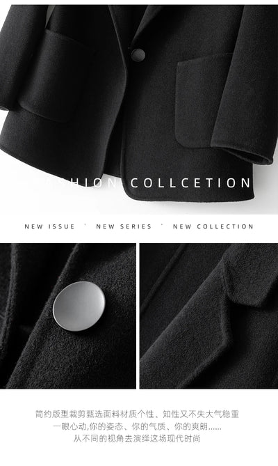 2023 New Women's Coat Pure Wool Plaids and Tweedst Fashion Camel Women's Coat Elegant Trench Coat