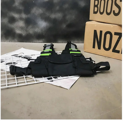 Multi-pocket Vest Bag for Men, Reflective Chest Bags, outdoor sport backpack сумка мужская bolso hombre bag for men mochilas 가방