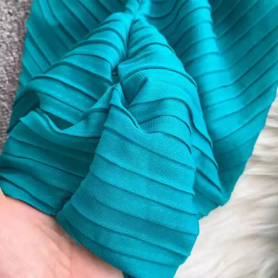 Women's V Neck Ruffles Splice Lantern Sleeve High Stretch Oversized Dresses Miyake Maxi Pleated 2025 Spring Long Party Clothing