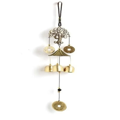 Metal Wood Money Tree Wind Chimes Bell Good Lucky Home Garden Outdoor Indoor Wall Hanging Use Elegant Sound Decorations