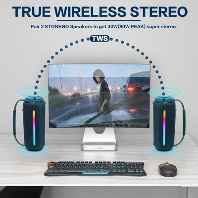 Portable Bluetooth 5.3 Speaker RGB Lantern Waterproof IPX6 High Power Audio Outdoor Wireless Speaker