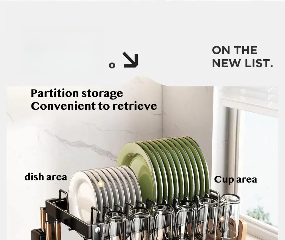 Kitchen drain rack dish rack household utensils knives and forks storage racks Tabletop drying bowl rack kitchen organizer