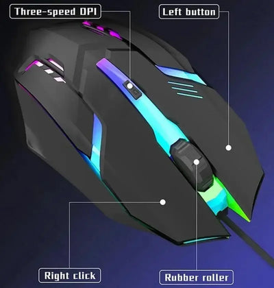 VIKEOFN Latest High Quality Ergonomic Design Gaming Mouse Desktop Computer Laptop USB Backlit Mouse Manufacturers Hot Sale