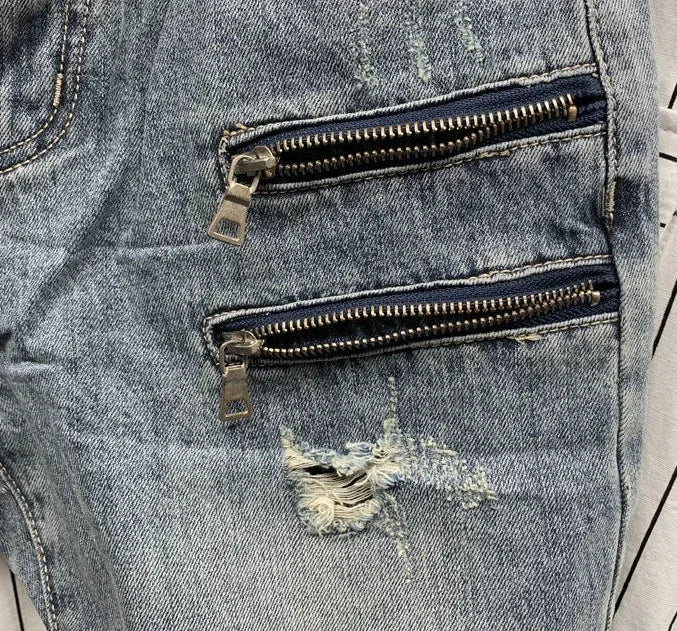 Man Denim Shorts Slim Hip Hop Skinny Graphic Short Jeans Pants For Men Designer Jorts Sale Trend 2024 New In With Youthful Emo