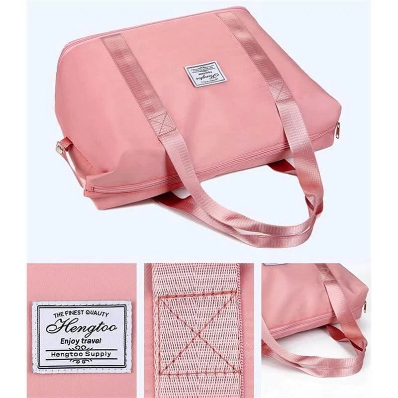 Travel Bag Women Shoulder Bag Quality Casual Handbag Double Zipper Expansion