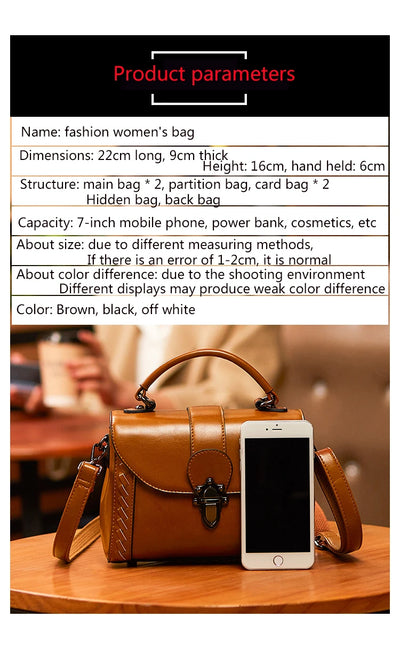 Women's Handbag Genuine Leather Hand Purses Luxury Fashion Female Shoulder The Tote Bag Designer With Top Handle Crossbody Bags