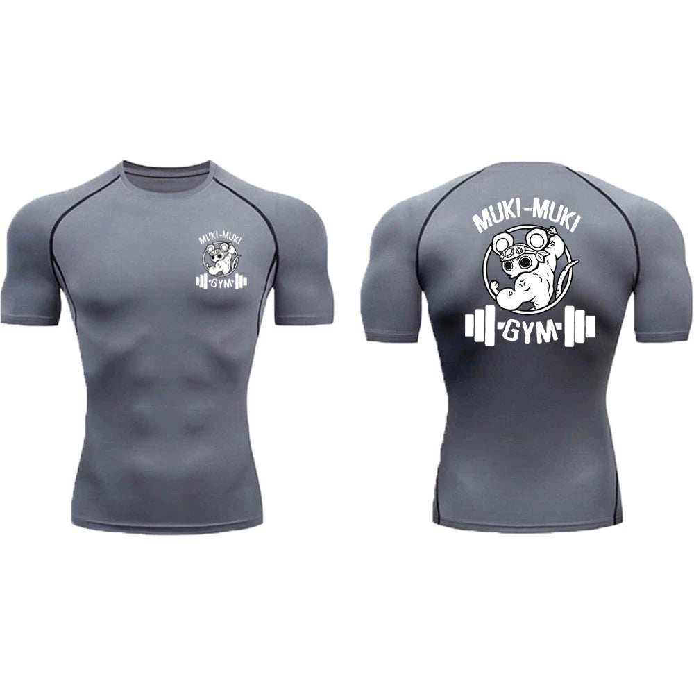 Athletic Compression Shirts For Men Gym Sports Rash Guards Workout Fitness Base Layer Undershirts Quick Dry Tees Tshirt Tops