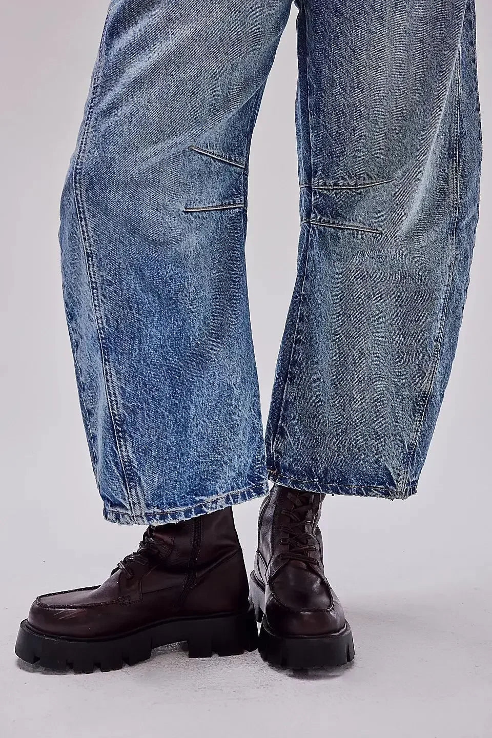 Midiross High Stretch Mid-Rise Barrel Jeans Fashion wide Leg Shape Women Casual Baggy Mid Waist Denim Jeans