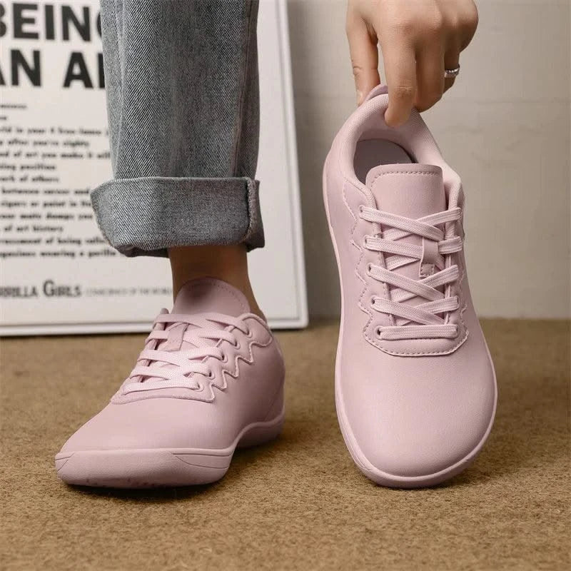 Women Shoes Wide Barefoot Shoes for Women Minimalist Split Leather Casual Shoes Comfortable Pink White Shoes Walking Sneakers