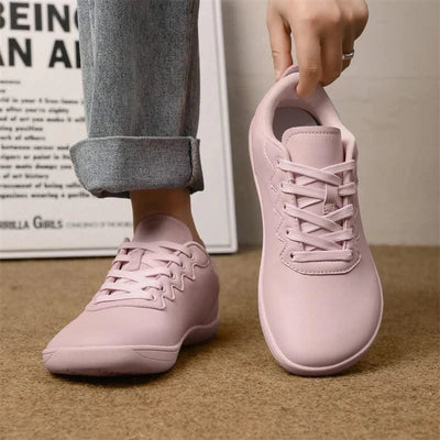 Women Shoes Wide Barefoot Shoes for Women Minimalist Split Leather Casual Shoes Comfortable Pink White Shoes Walking Sneakers