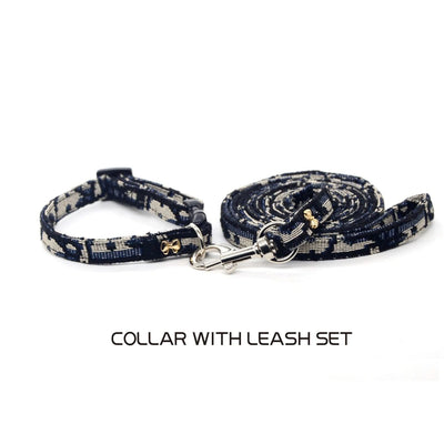 Simple and Stylish Pet Collar and Leash Set for Cats and Dogs - Cute, Durable, Safety Buckle with Bow Tie, Stain-Resistant