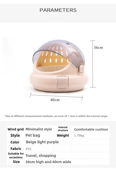 Pet Air Carrier Strong Bearing Capacity Travel Portable Car Space Capsule Small Cats Carriers Breathable Pet Products Supplies