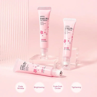 LAIKOU Sakura Eye Serum Eye Roller Massage Hyaluronic Acid Skin Care Eye Bags Cream Moisturizing Dark Circles 15ml
