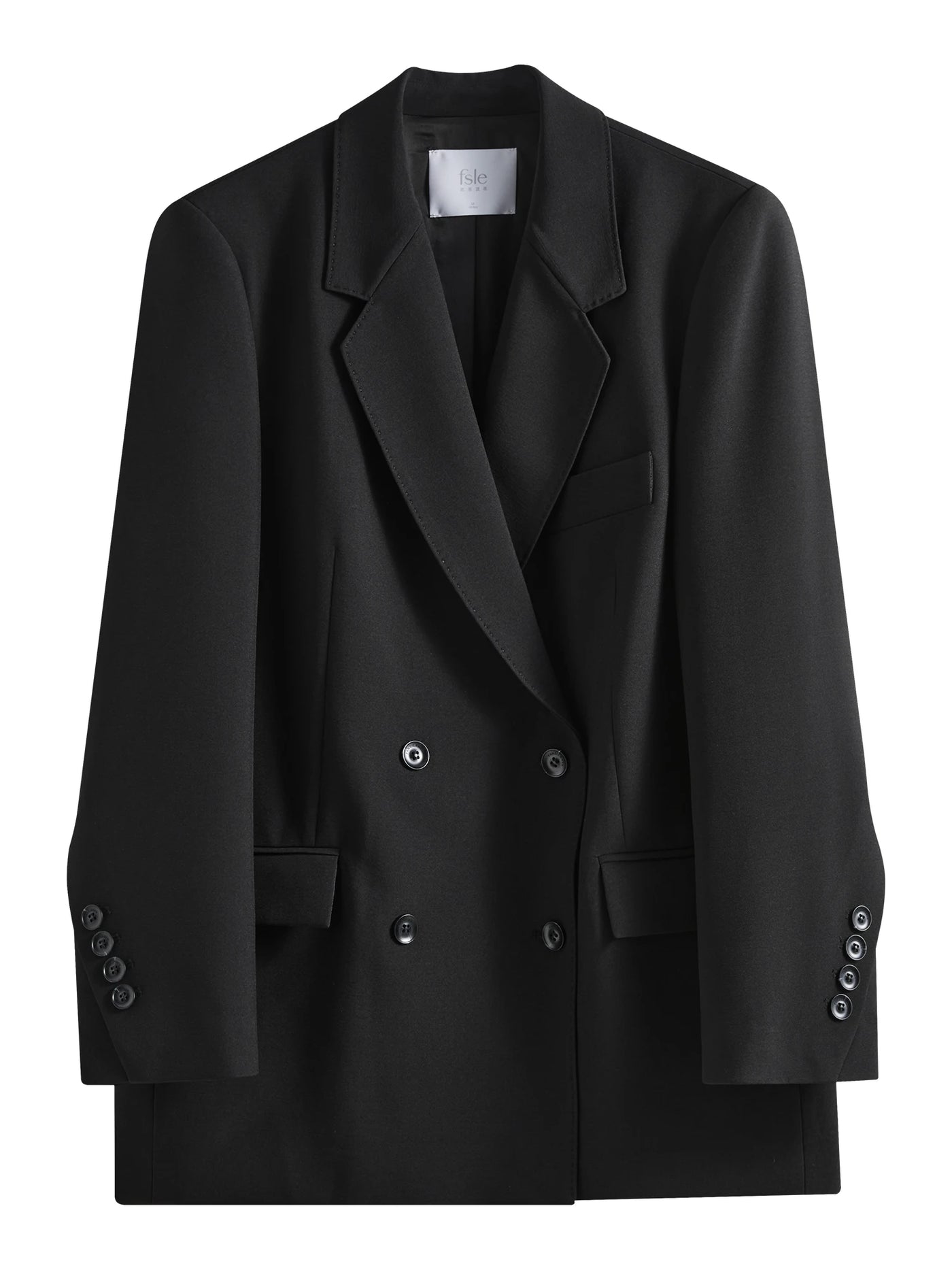 FSLE Chic Double-breasted Casual Blazer Jacket for Women Spring 2025 New Style High-end Loose Lazy Style Top 25FS11097