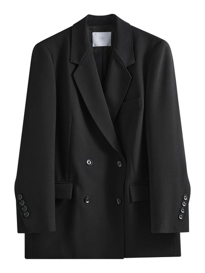 FSLE Chic Double-breasted Casual Blazer Jacket for Women Spring 2025 New Style High-end Loose Lazy Style Top 25FS11097