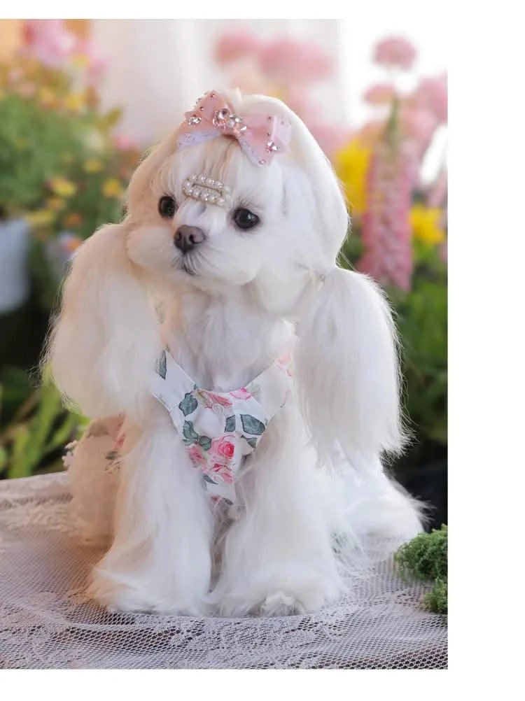 Pet Clothes Dog Skirts Floral Cute Spring And Summer Jumpsuit Small Dog Teddy Bear Clothes Pet Series Essential Clothes For Pet