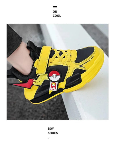 Kids Cartoon Sports Skate Shoes Lightweight for Easy Wear Children's Outdoor Casual Sneakers Non-Slip Sole for School Play