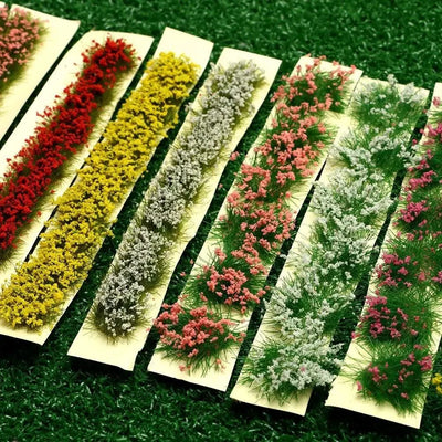 DIY Miniature Garden Decor Durable Static Scenery Model Layout Sand Table Flower Cluster Landscape Wargame Grass Tufts Building