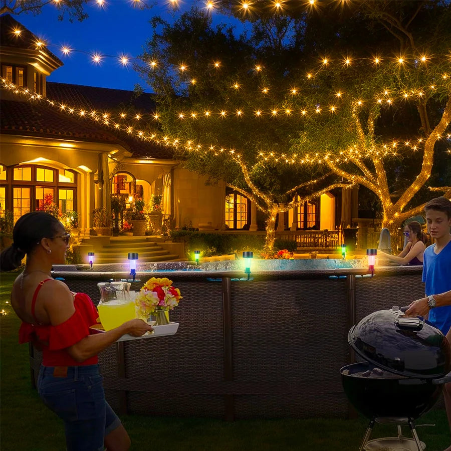 Outdoor Solar Lights Garden Lamp Solar Powered Waterproof Landscape Path LED Light for Yard Backyard Lawn Patio Decorative