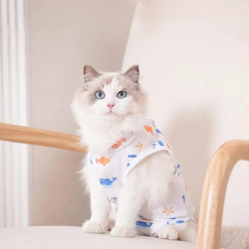 Cat Weaning Suit Pet Care Clothes Small Dogs Cat Sterilization Jumpsuit Anti-licking Surgery Recovery Clothing Kitten Outfits
