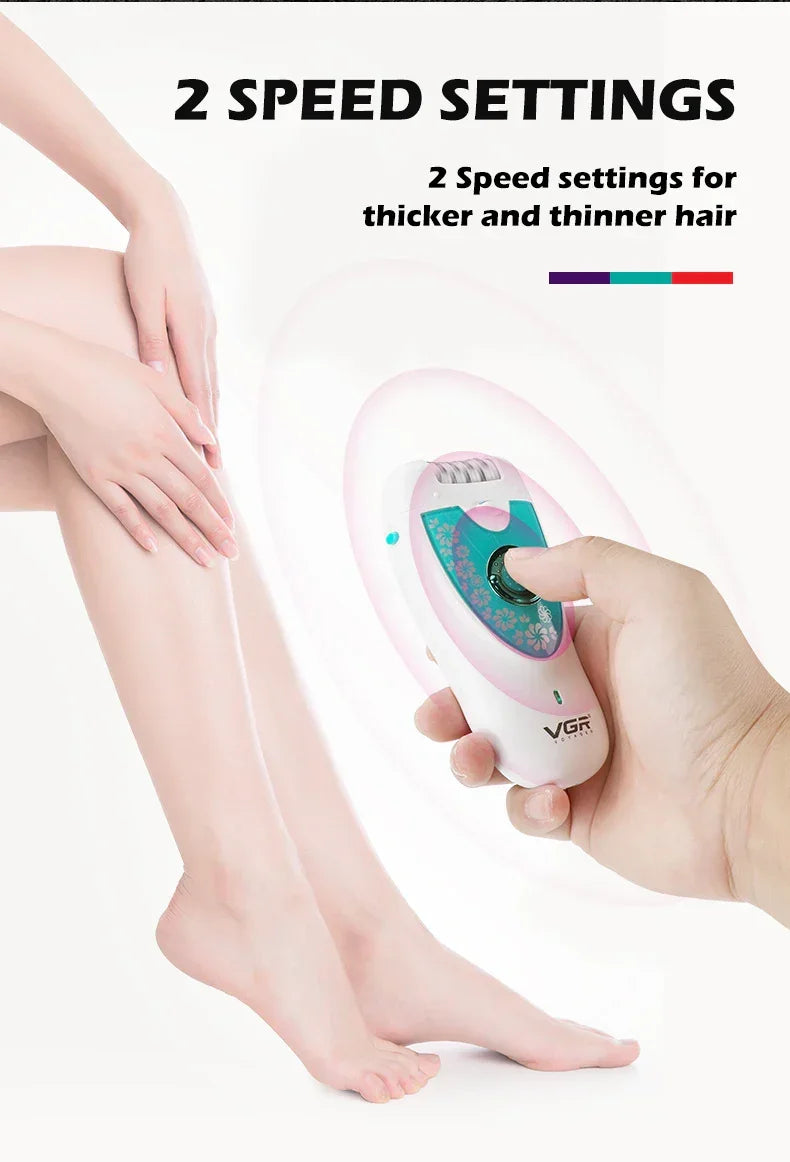 VGR Electric Epilator Women  Rechargeable Electric Shaver Whole Body Available Painless Depilat Female Hair Removal Machine 722