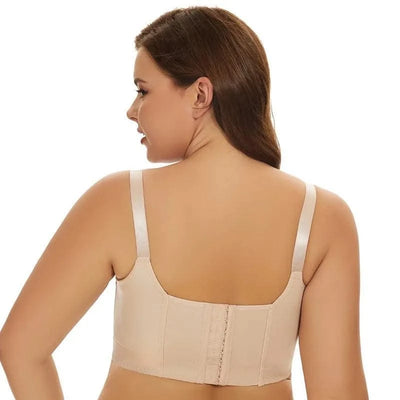 Dimmkof Full Back Coverage Push up Bras Women's Hide Back Fat Deep Cup Shapewear Fat Smoothing Uplift Underwire Bra For Big Bust